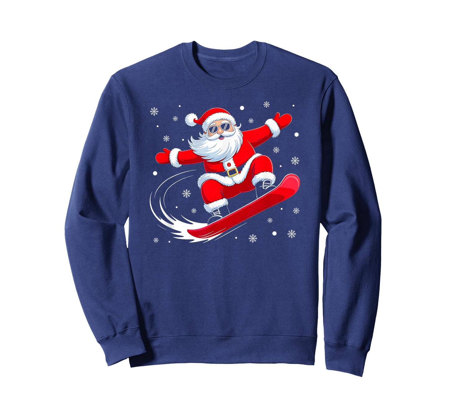 Santa Snowboarding Christmas Sports Design for Men Boys T-Shirt