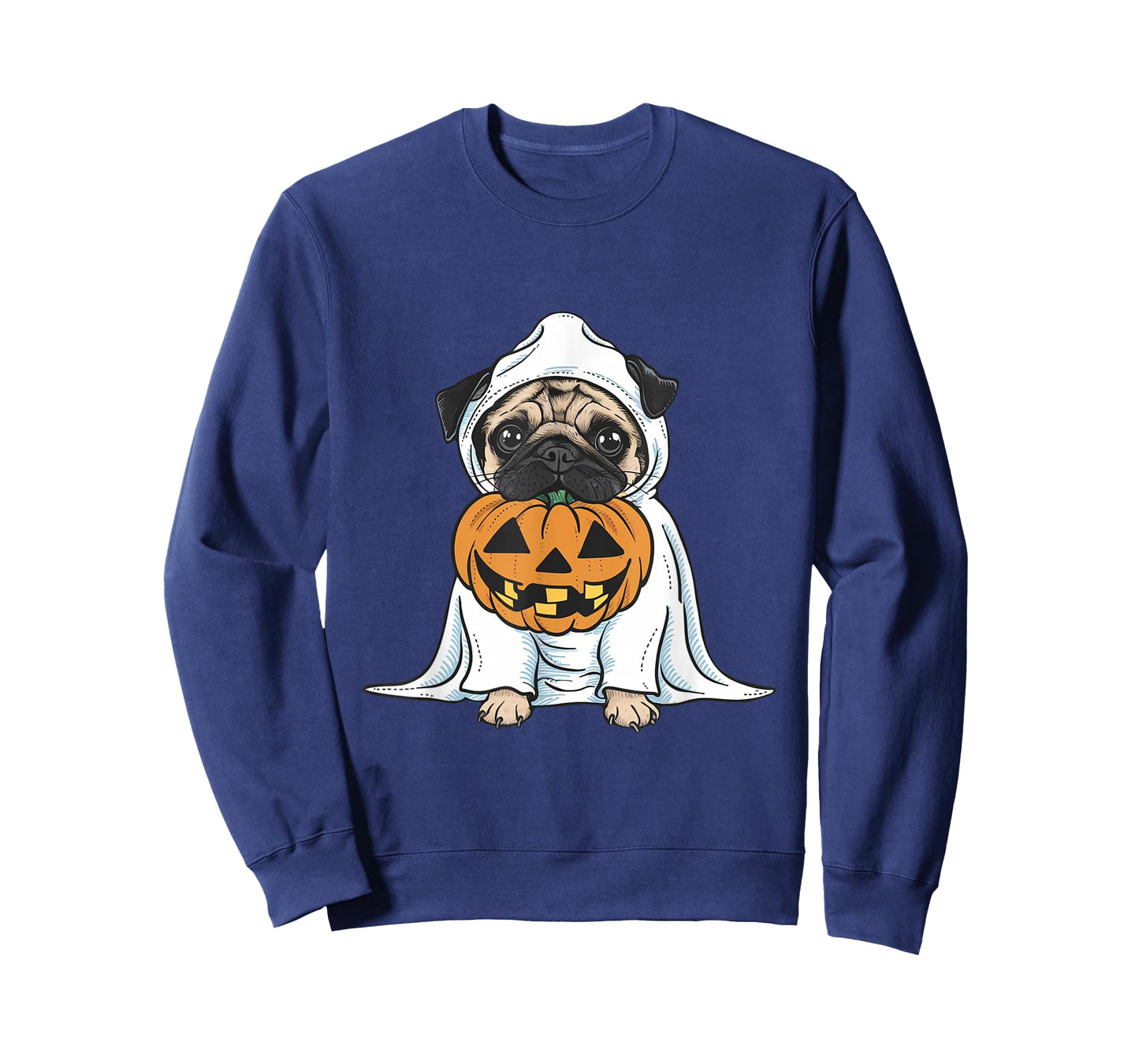 Pug Ghost Dog Halloween T-Shirt for Men Women Kids