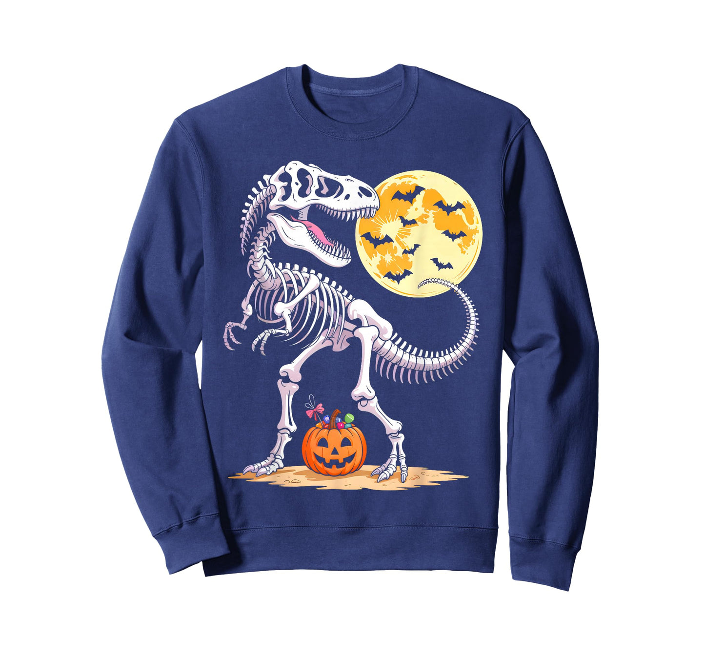 Skeleton Mummy Dinosaur T-rex Candy Moon Pumpkin Halloween T-Shirt