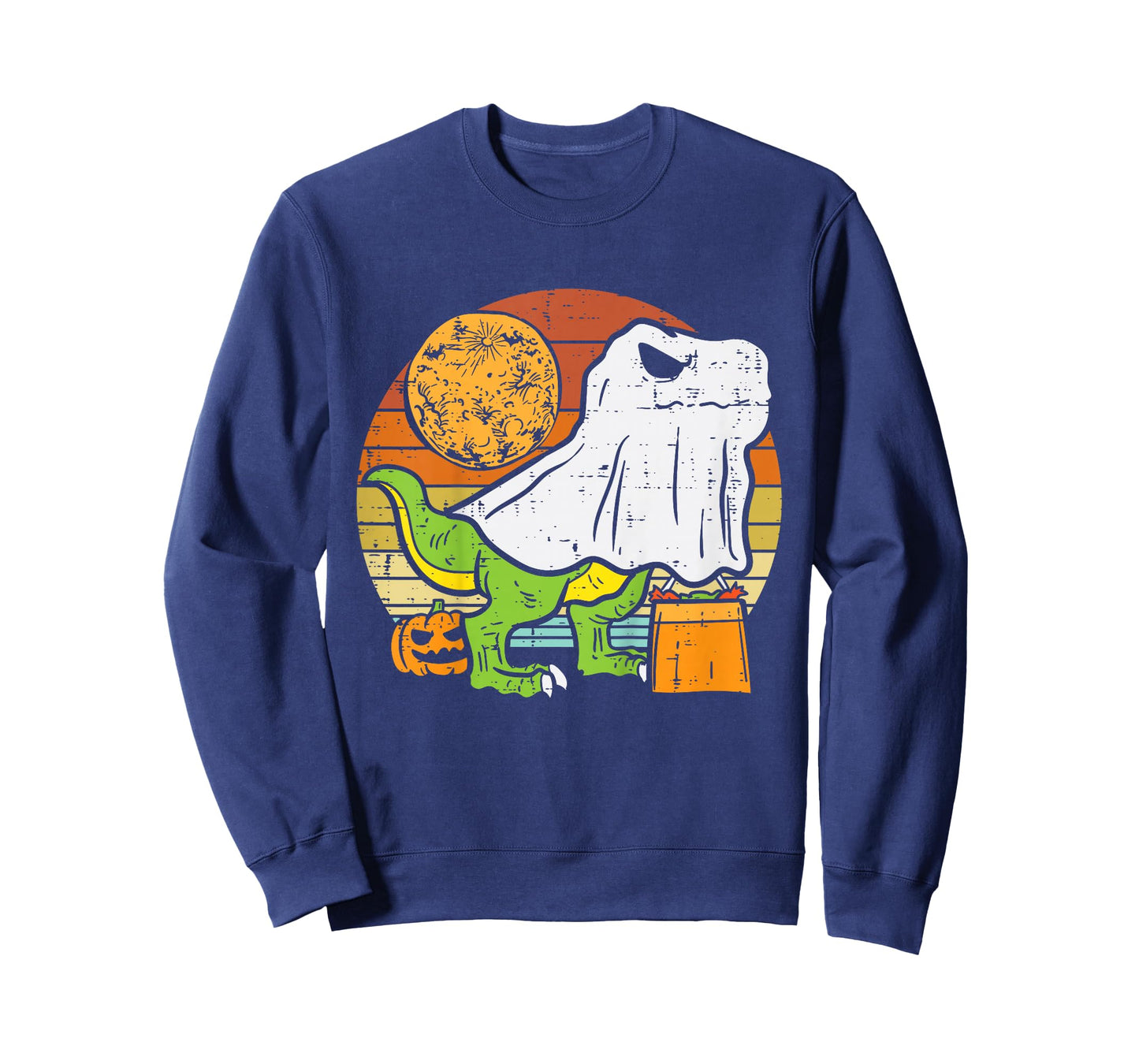 Kids Ghost Dinosaur Dino Trex Moon Candy Toddler Boys Halloween T-Shirt