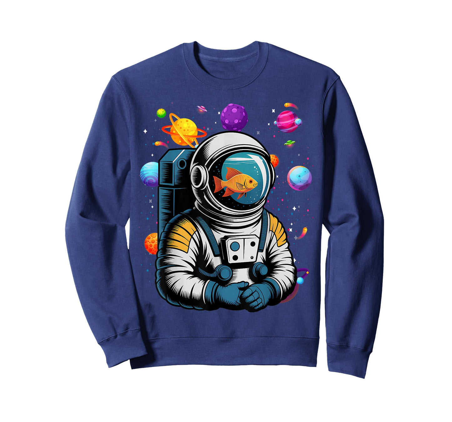 Astronaut Fishbowl Helmet Goldfish Spaceman Suit UFO Alien T-Shirt