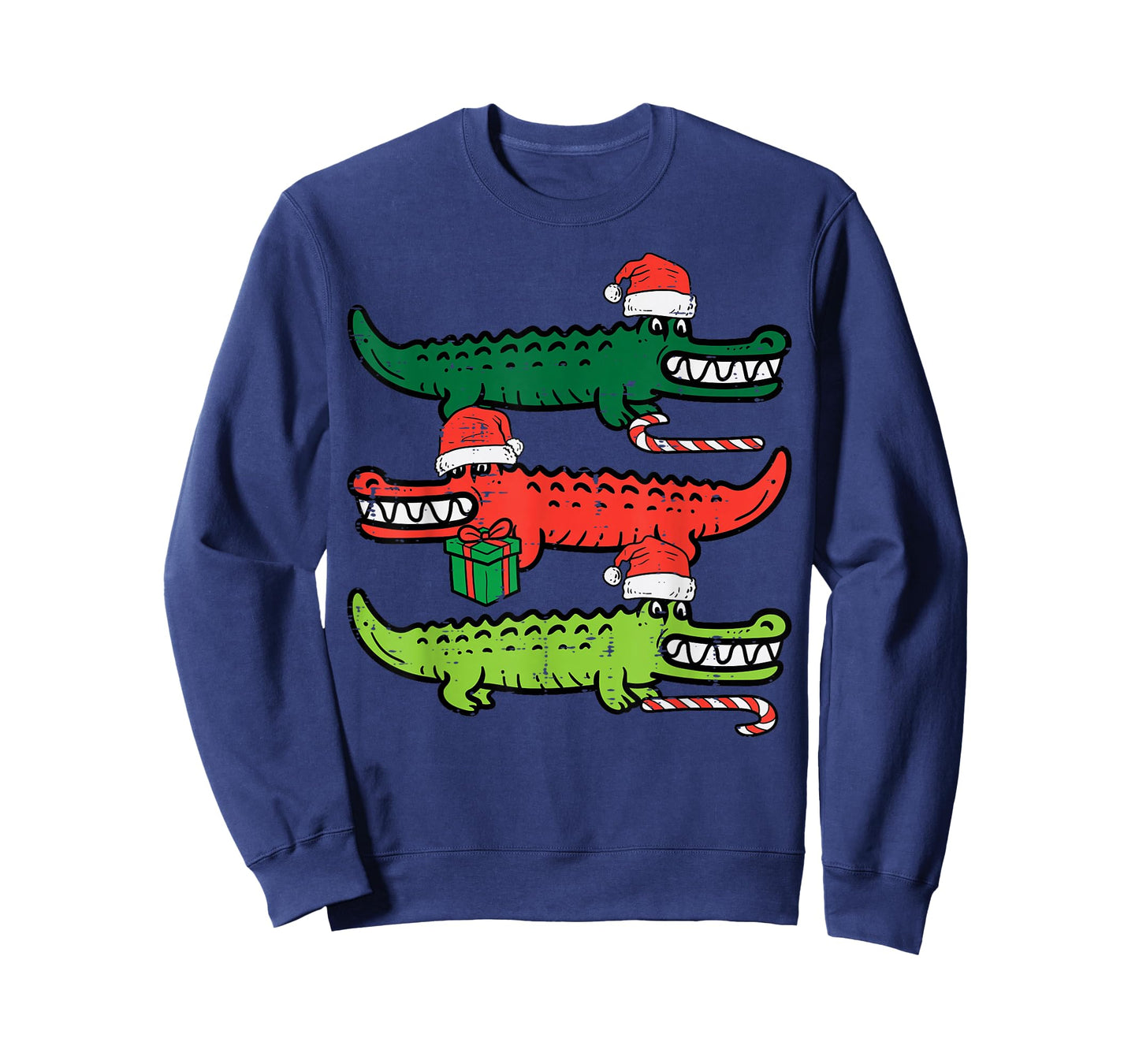 3 Christmas Crocodiles Santa Xmas Alligator Men Women Kids T-Shirt