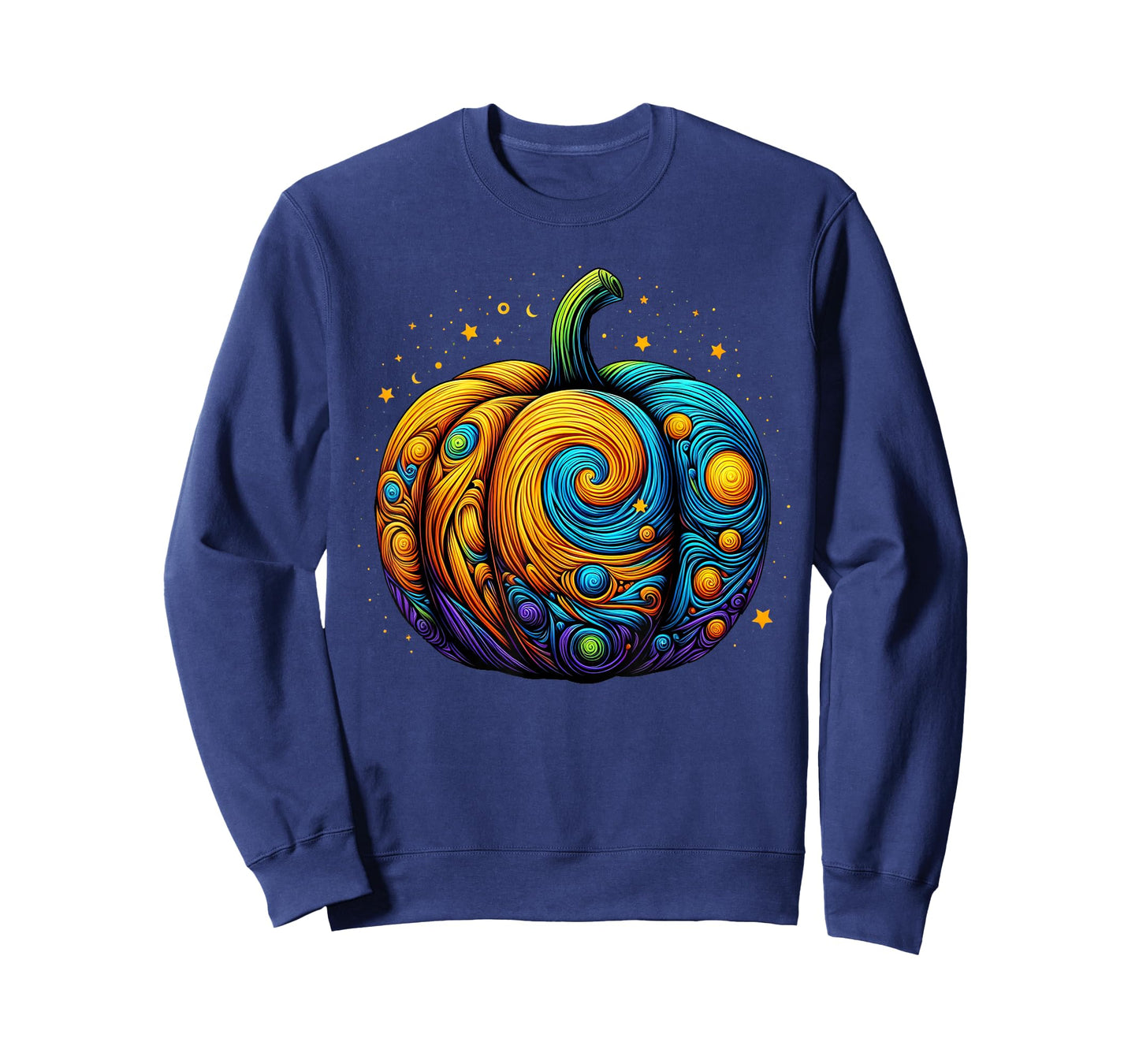 Pumpkin Halloween Starry Night Van Gogh Thanksgiving Fall T-Shirt
