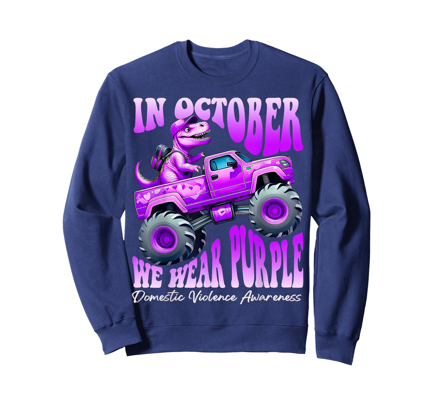 Domestic Violence Monster Truck Toddler Boy We Wear Purple T-Shirt