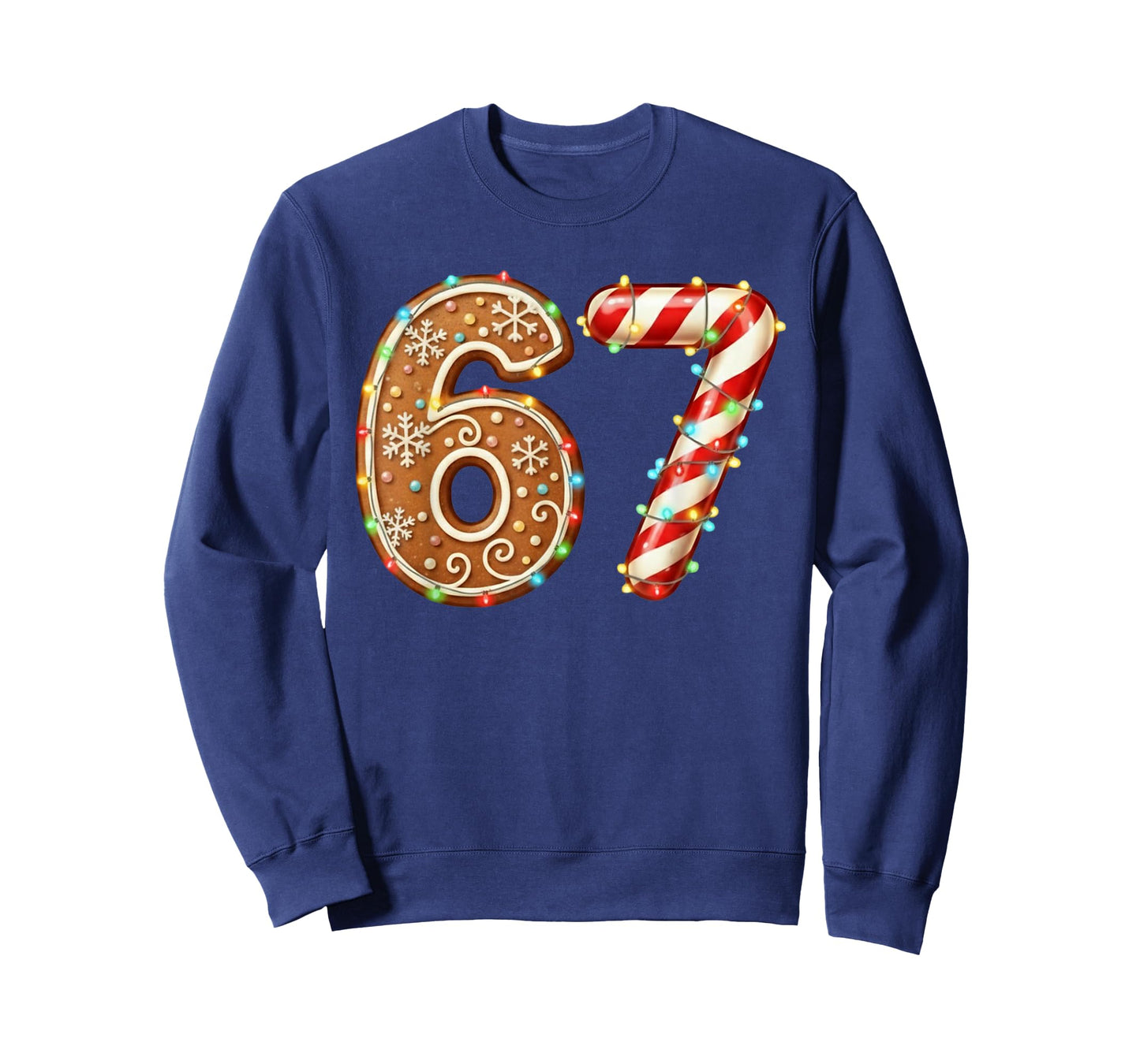 Six Seven Meme Gingerbread Candy Cane Christmas Kids T-Shirt
