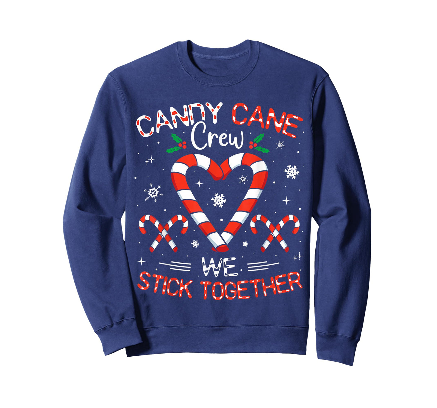 Christmas Candy Cane Heart Crew Family Matching Pajamas T-Shirt
