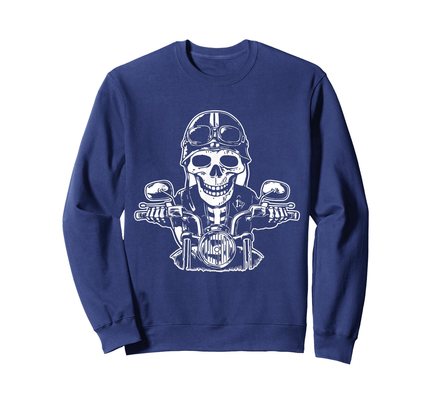 Skeleton Biker Lazy Halloween Costume Cool Motorcycle Skull T-Shirt