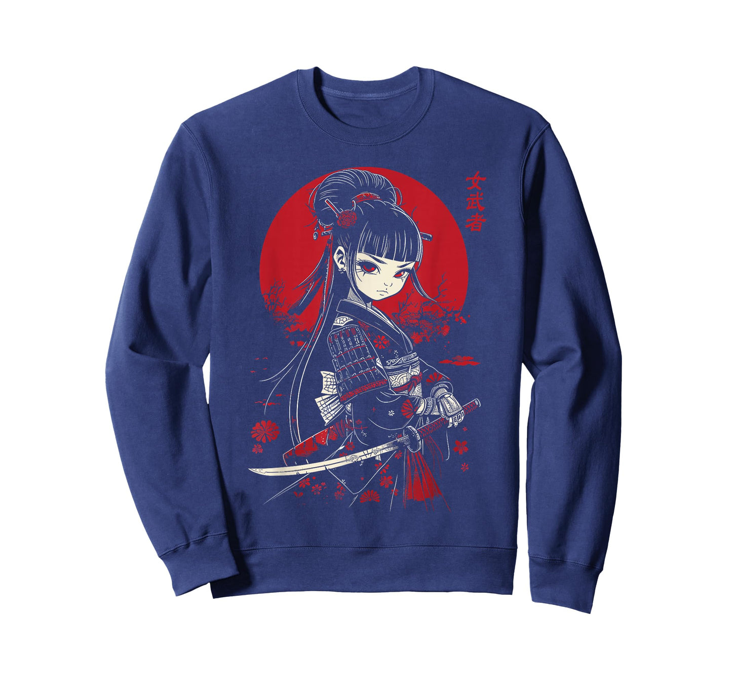 Japanese Gothic Kawaii Anime Samurai Cat Mom Woman Girls T-Shirt