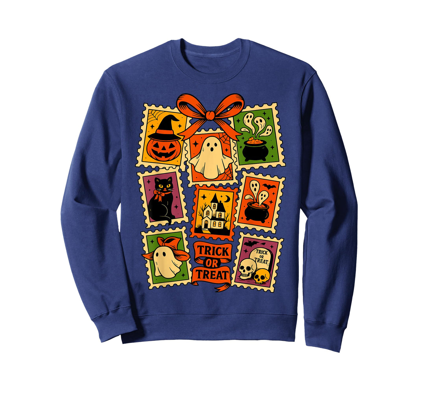 Trick Or Treat Vintage Halloween Retro Postage Stamp Design T-Shirt