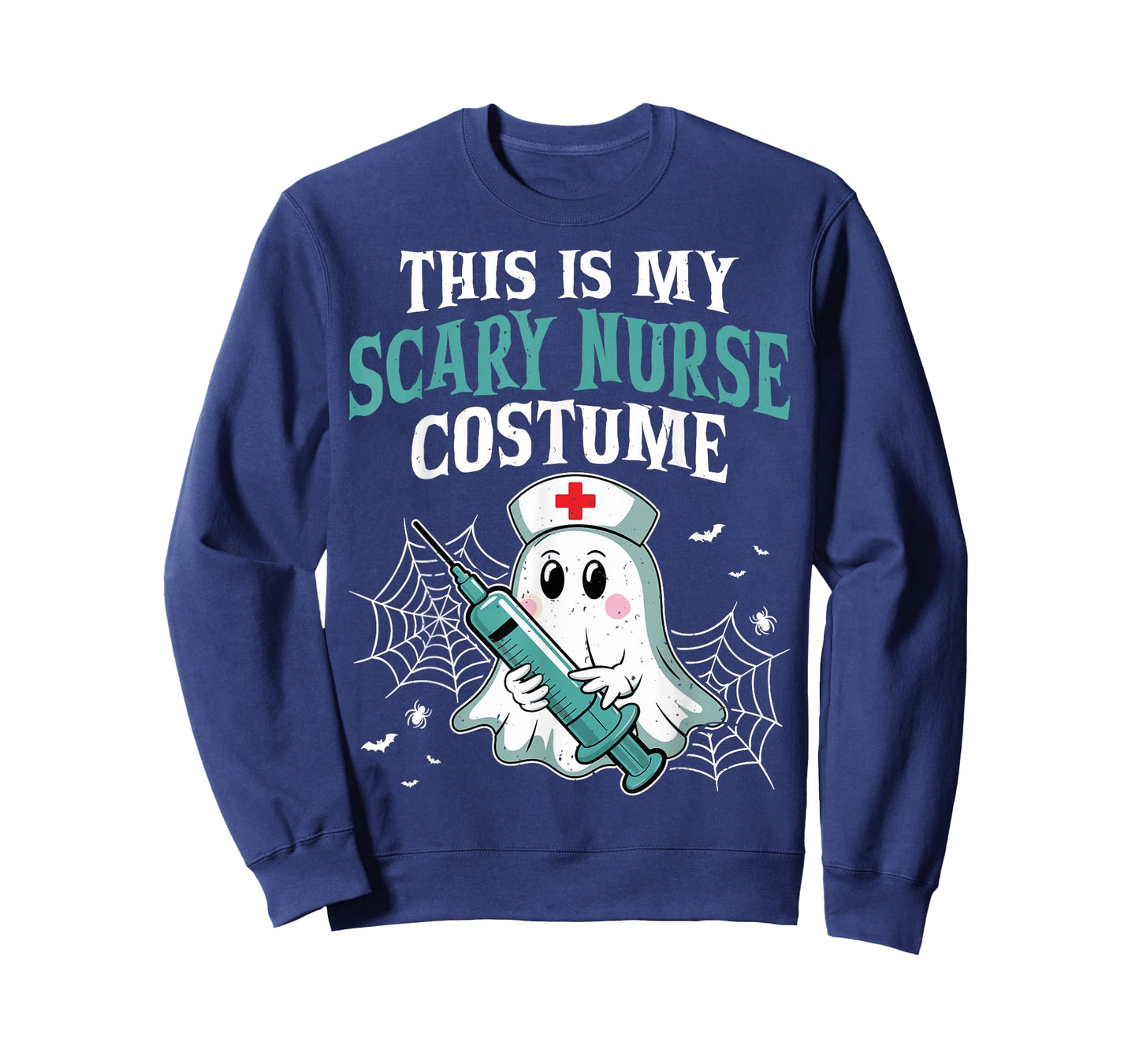 Scary Nurse Costume Ghost Syringe Funny Halloween T-Shirt