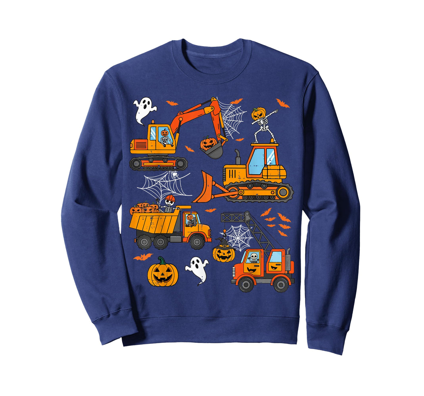 Spooky Construction Trucks Toddler Boys Halloween Costume T-Shirt