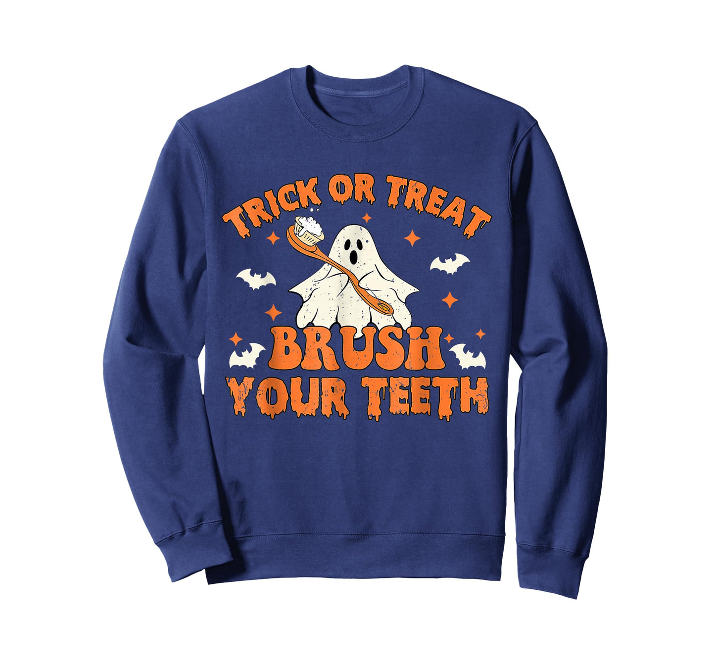 Trick Or Treat Brush Your Teeth Retro Halloween Cute Dentist T-Shirt