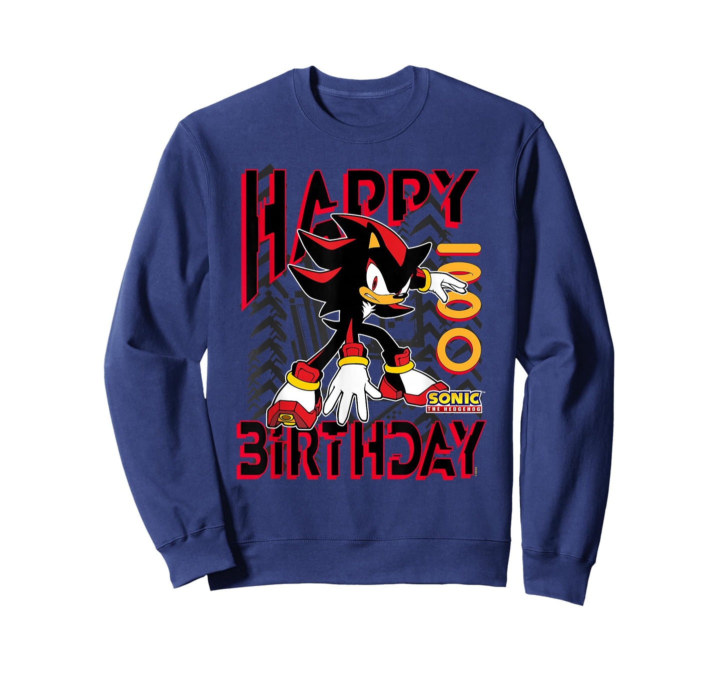 Sonic The Hedgehog Happy Birthday Shadow Grid Chest Poster T-Shirt