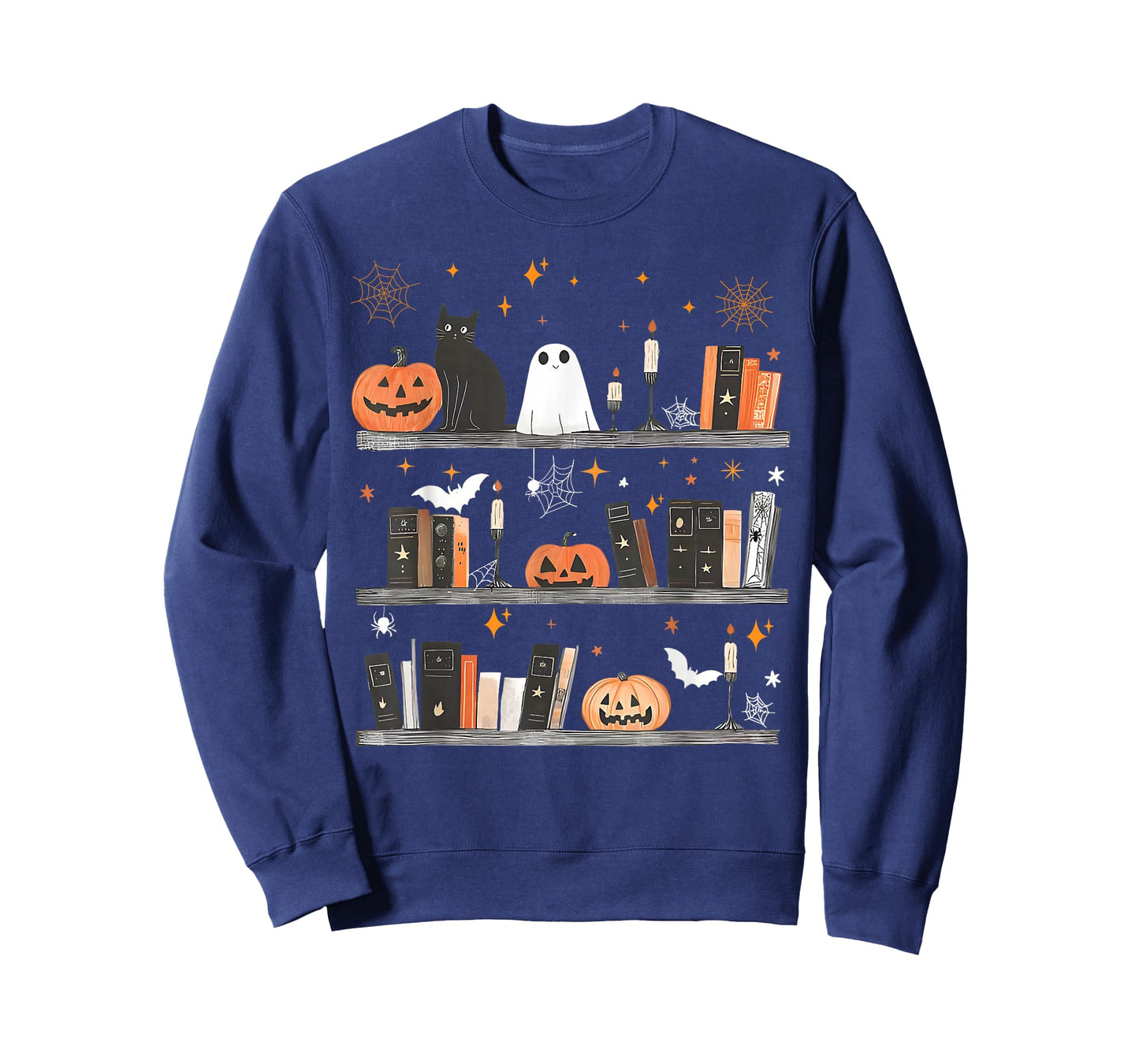 Halloween Library Ghost Books Teacher Spooky Trick Or Teach T-Shirt