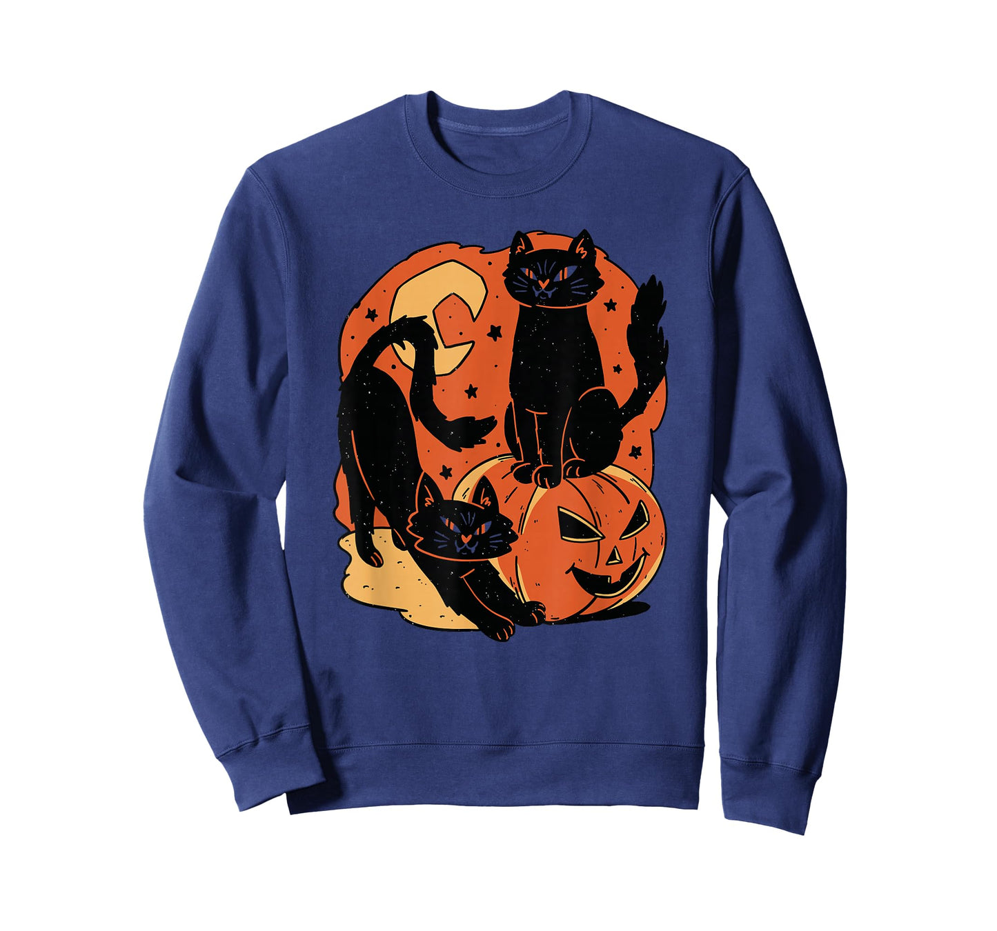 Vintage Scary Halloween Black Cats and pumpkin T-Shirt