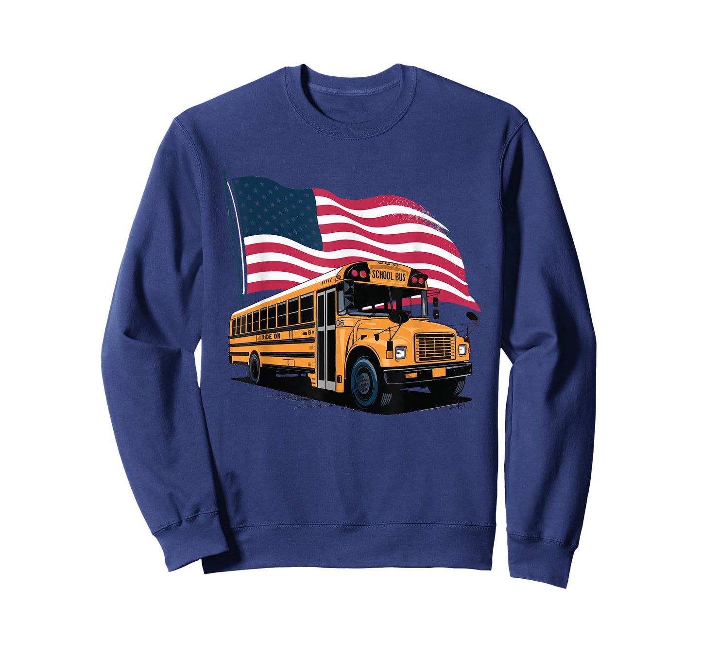 School Bus Driver USA Flag T-Shirt