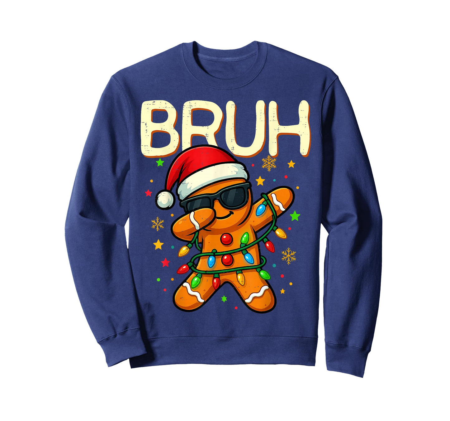 Bruh Christmas Gingerbread Man Funny Teens Boys Kids T-Shirt