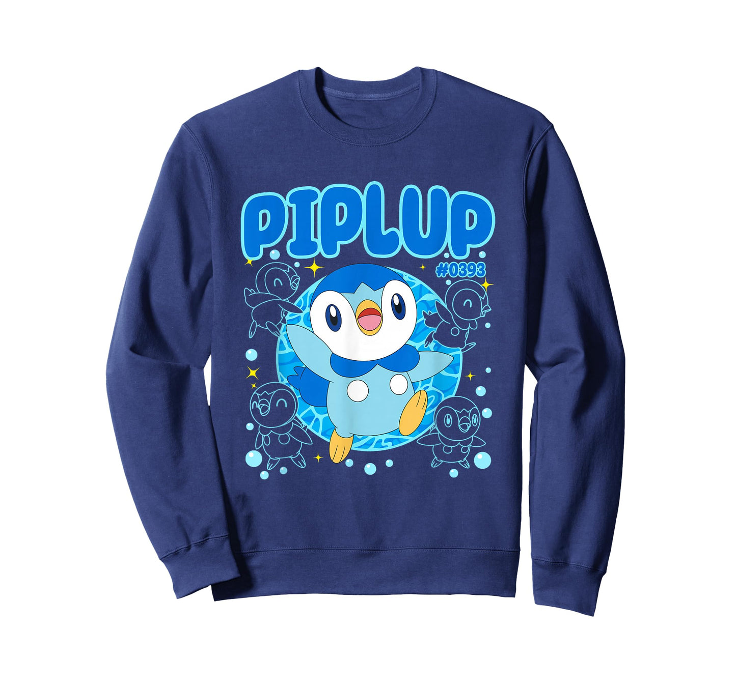 Pokémon Cute Happy Piplup #0393 Collage Big Chest Poster T-Shirt