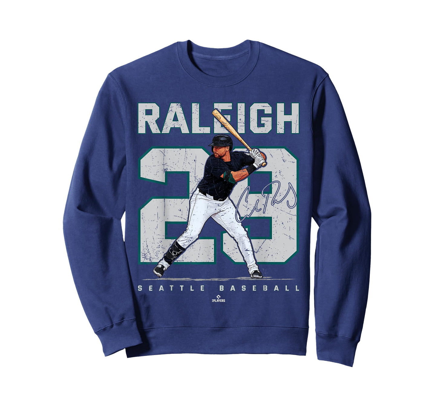 Number and Portrait Cal Raleigh Seattle Baseball MLBPA T-Shirt