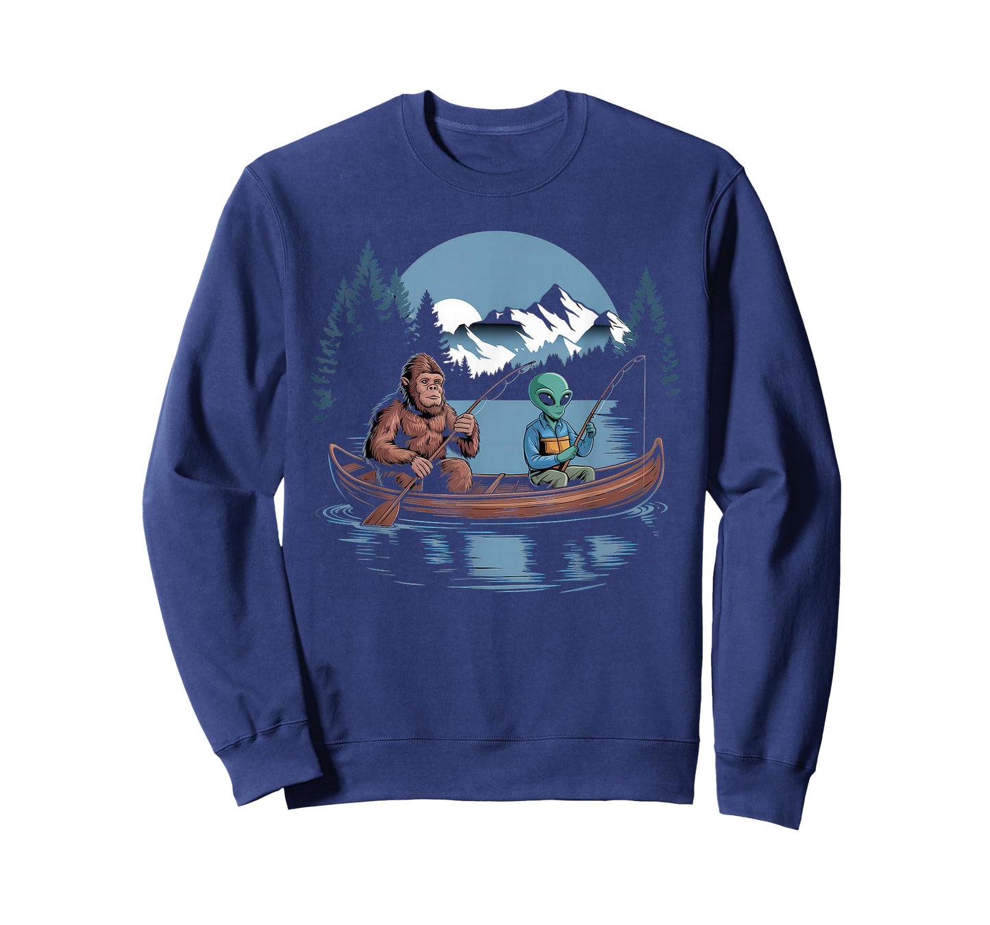 Bigfoot Tshirt Sasquatch Alien Fishing Conspiracy Funny Meme T-Shirt