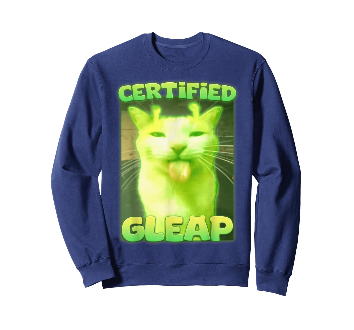 Certified Gleap Funny Alien Brainrot Cat Meme Tee T-Shirt for Men Women Kids