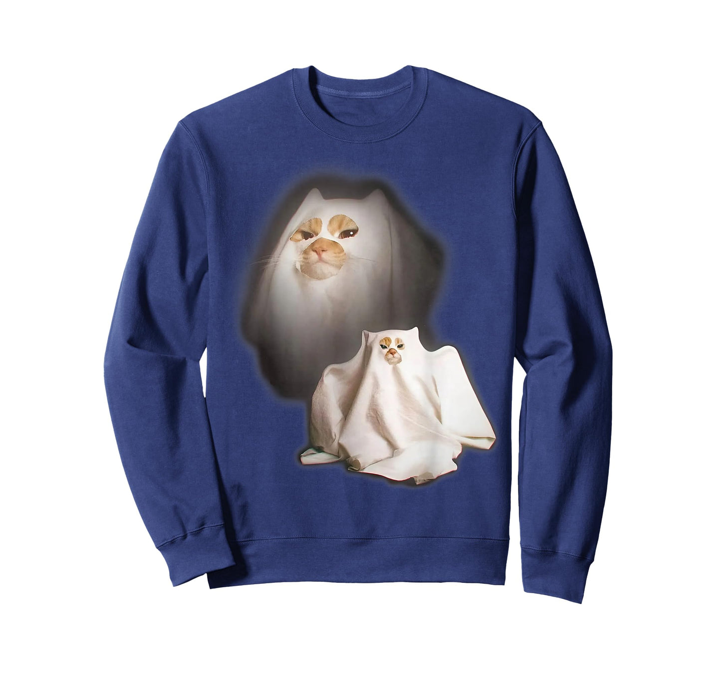 Ghost Cat Meme Funny Halloween Men Women Kids T-Shirt