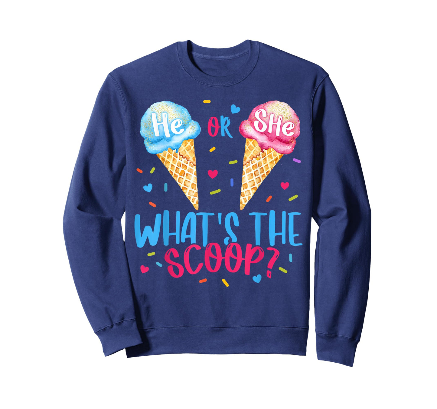 He or She Whats The Scoop Ice Cream Gender Reveal Party T-Shirt