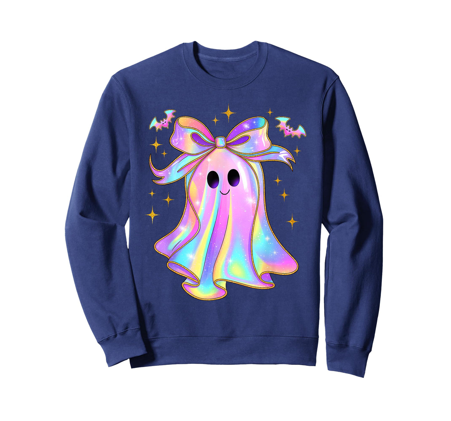 Cute Ghost Pumpkin Halloween Girly Coquette Bow Girl Women T-Shirt