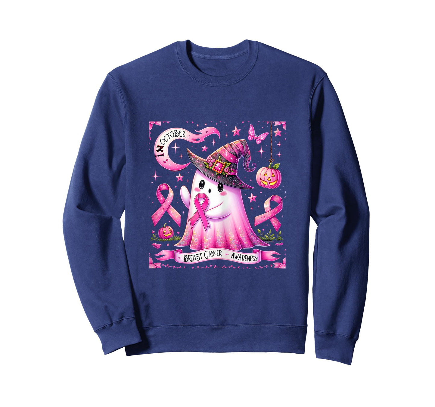 Pink Ghost for Breast Cancer Awareness in October T-Shirt