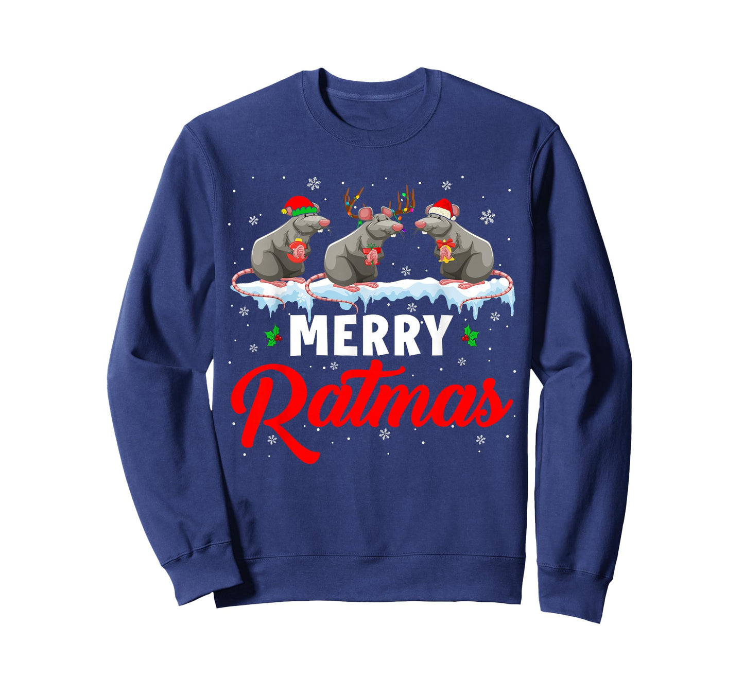 Merry Ratmas Funny Santa ELF Reindeer Rat Christmas Light T-Shirt