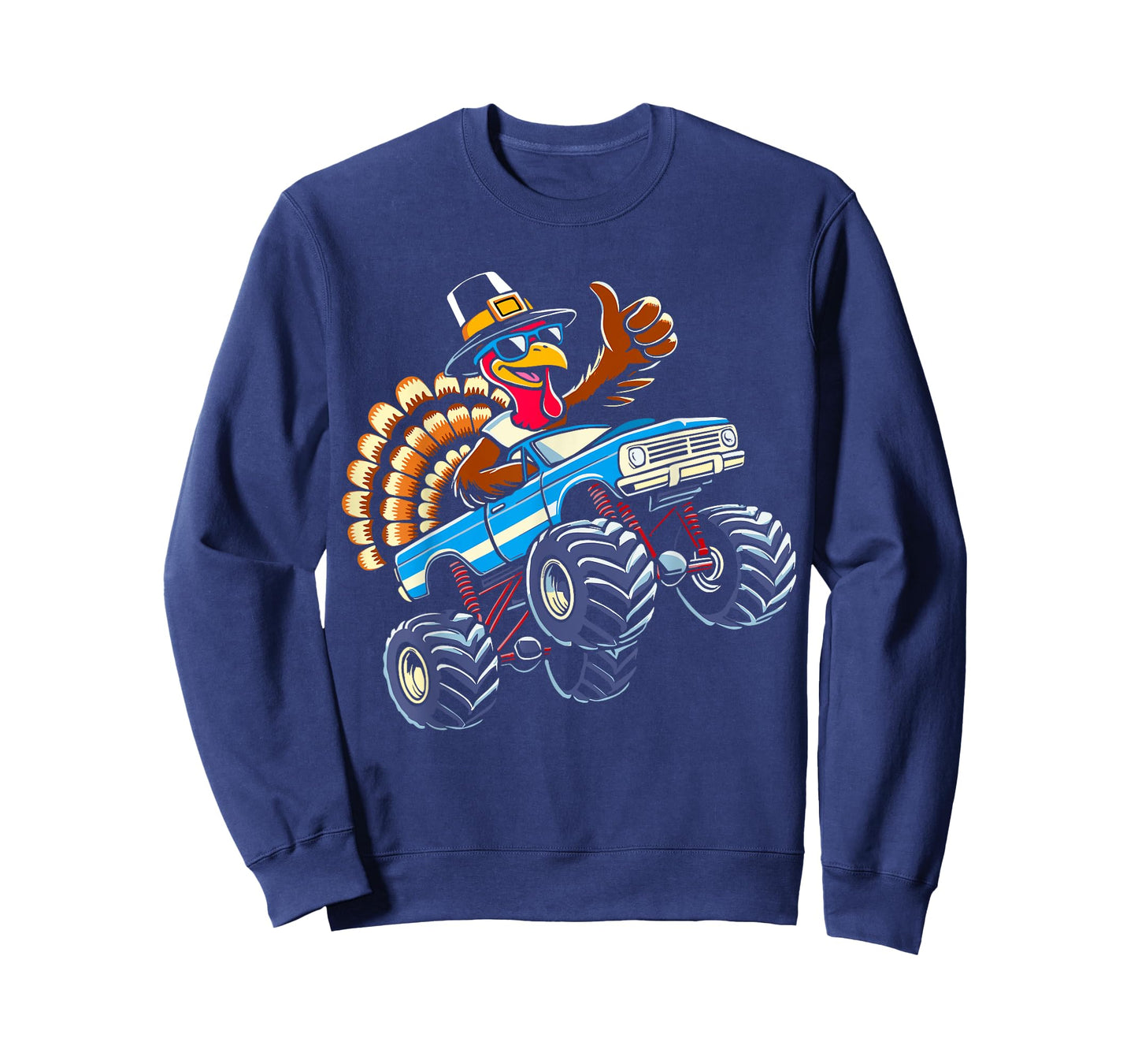 Turkey riding monster truck for boys kids thanksgiving T-Shirt