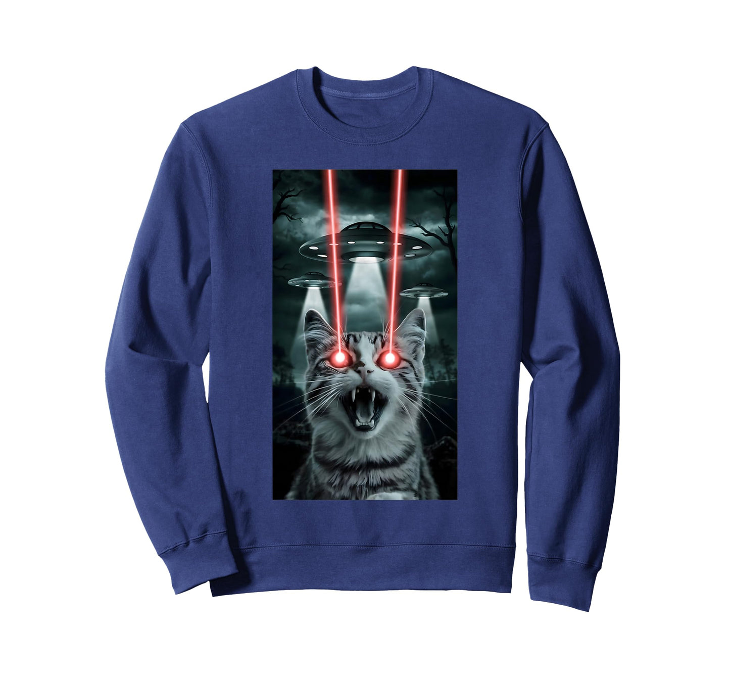 Alien Cat Selfie With Ufo Laser Eyes T-Shirt