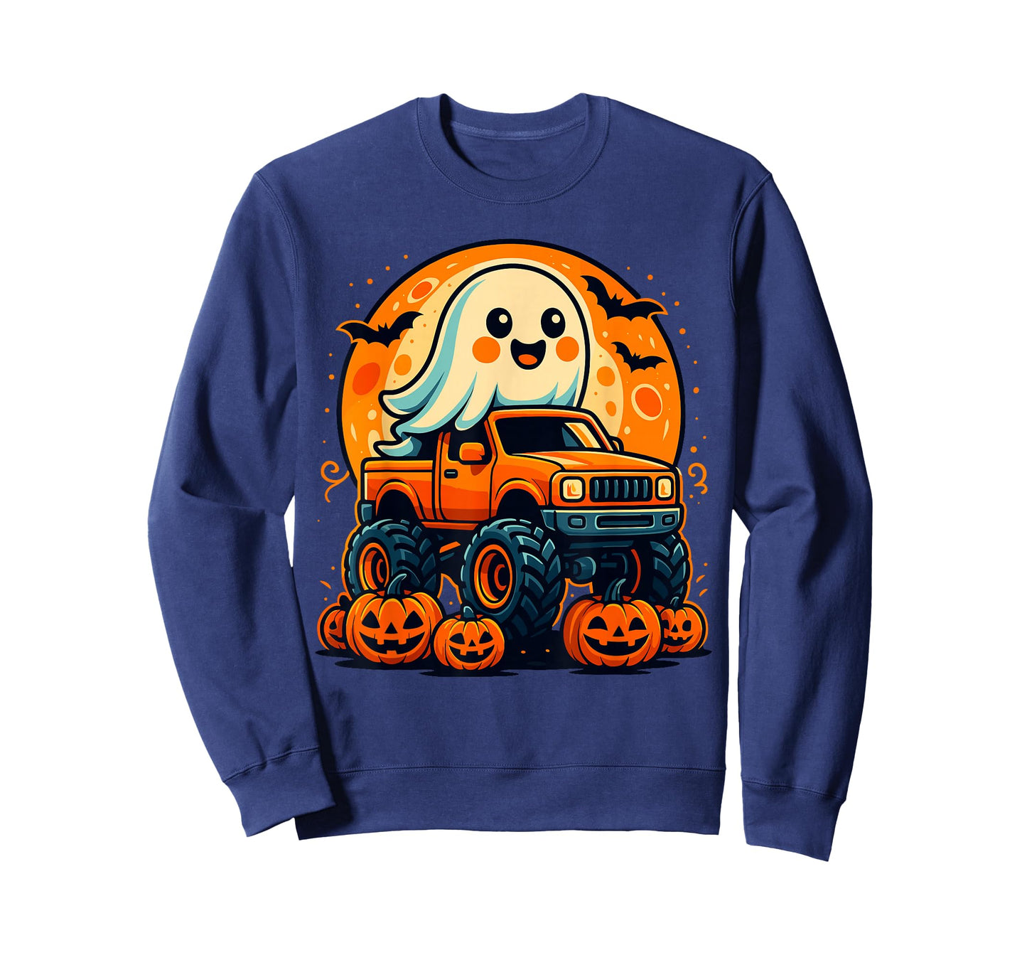 Cute Kawaii Ghost Monster Truck Costume, Kids Halloween T-Shirt