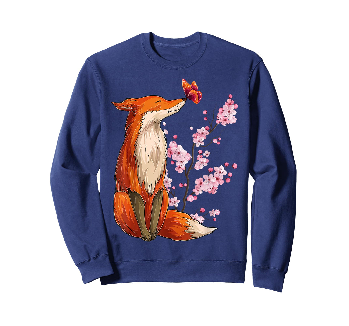 Japanese Fox Cherry Blossom Flower Sakura Trees Kawaii T-Shirt