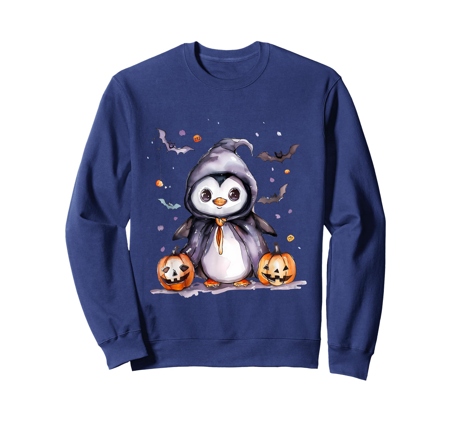 Cute Penguin Witchcraft Halloween Costume Pumpkin Lantern T-Shirt