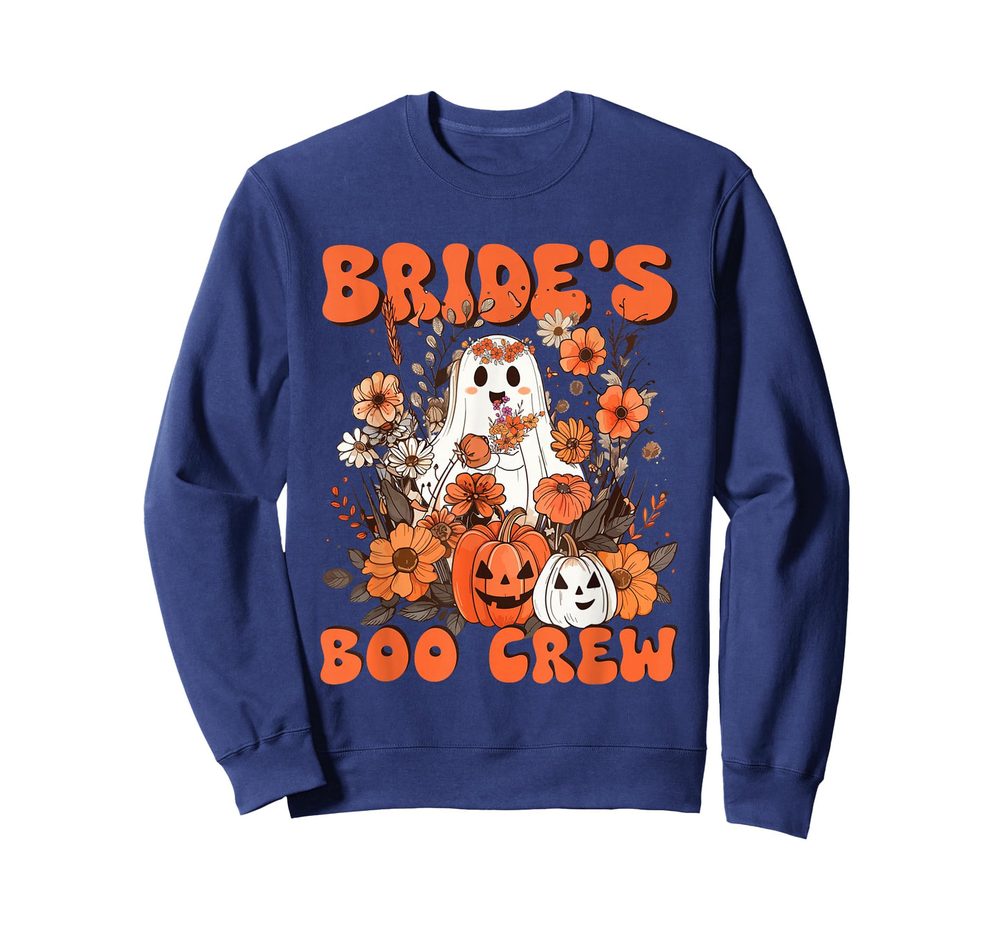 Bride's Boo Crew Floral Ghost Bachelorette Wedding Halloween T-Shirt