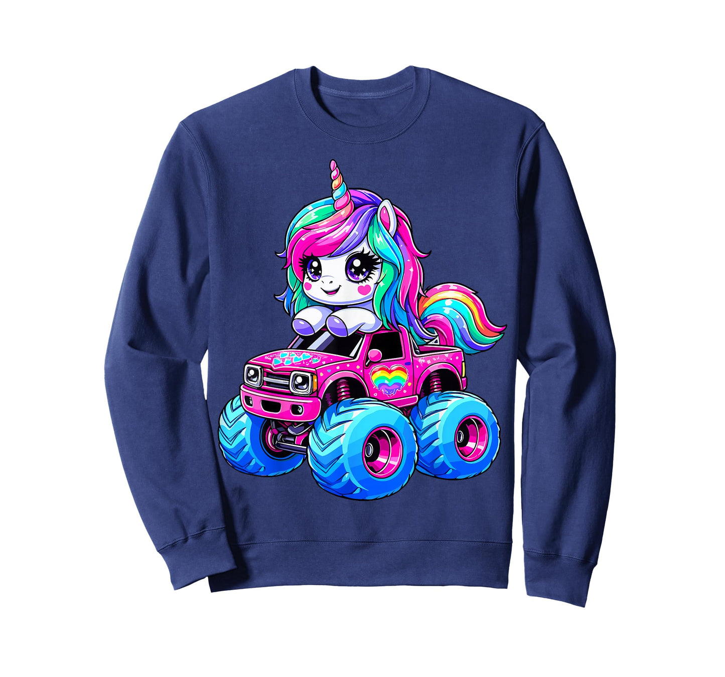 Cute Unicorn Riding Monster Truck T-Shirt