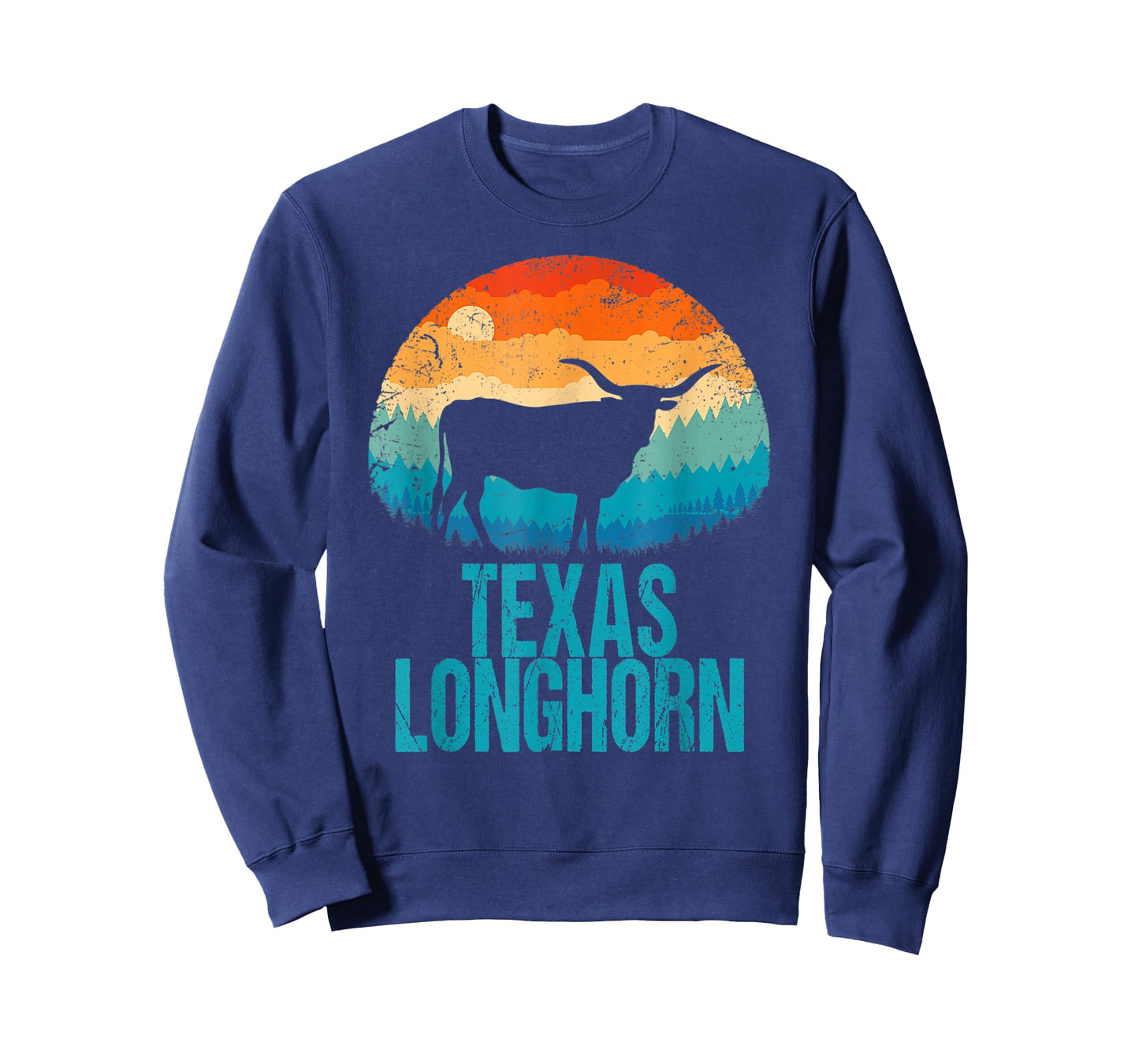 Texas Longhorn Cow Vintage Texan Cattle Herd Retro Star T-Shirt