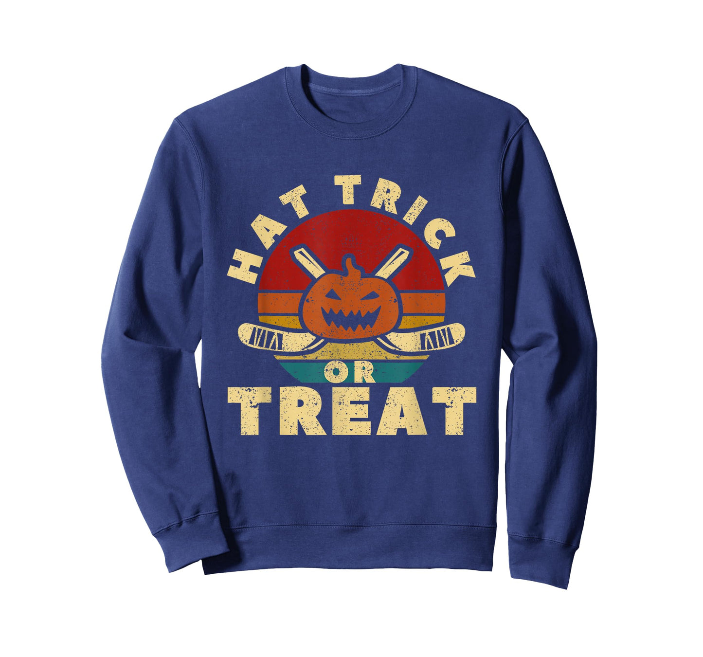 Ice Hockey Player Coach Halloween Pumpkin Hat Trick Or Treat T-Shirt