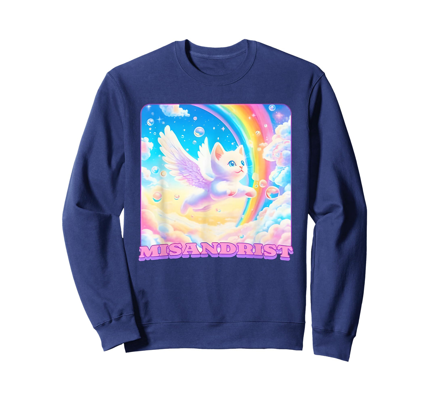 Misandrist Cat Wings Rainbow T-Shirt
