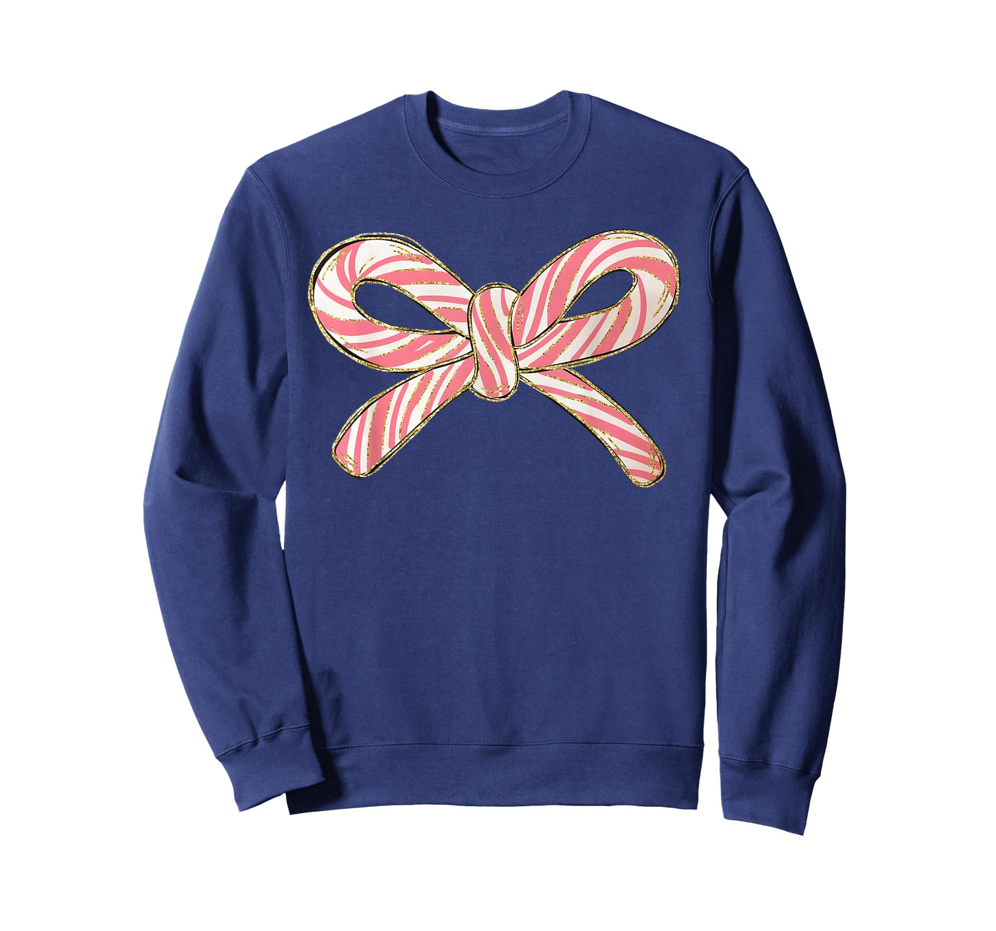 Candy Cane Coquette Bow Christmas Season Girls Womens Retro T-Shirt