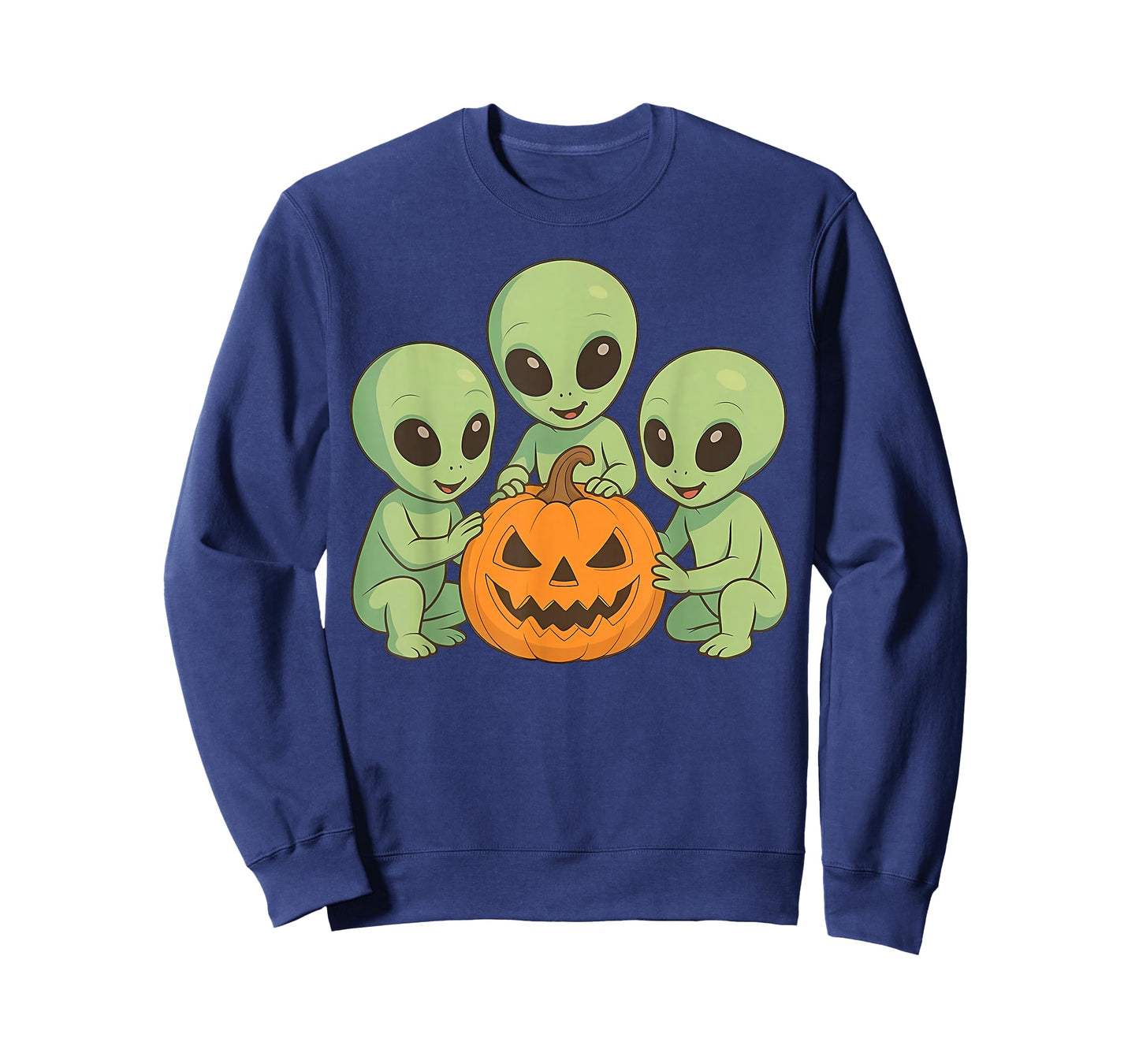 UFO Alien Spooky Pumpkin Trick Or Treat Space Halloween T-Shirt