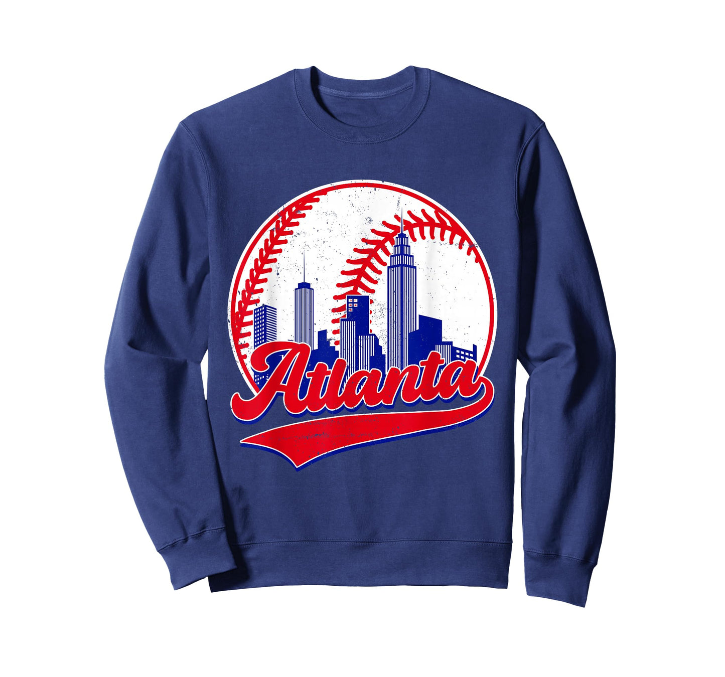Retro Baseball Player Lover Atlanta Distressed Game Day T-Shirt