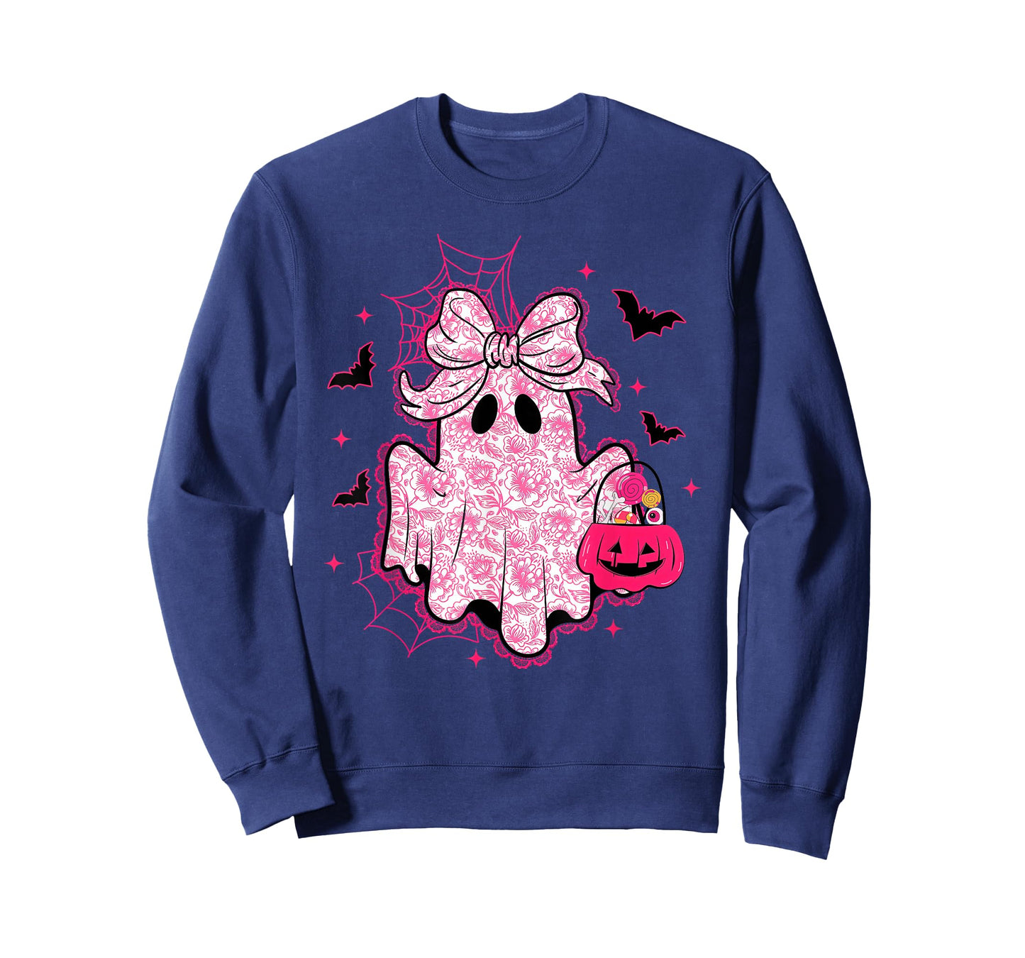 Vintage Lace Ghost Coquette Bow Halloween Girly Women Girls T-Shirt