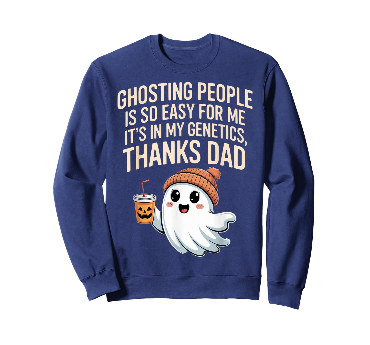 Ghosting People Thanks Dad Ghost Funny Dad Joke Halloween T-Shirt