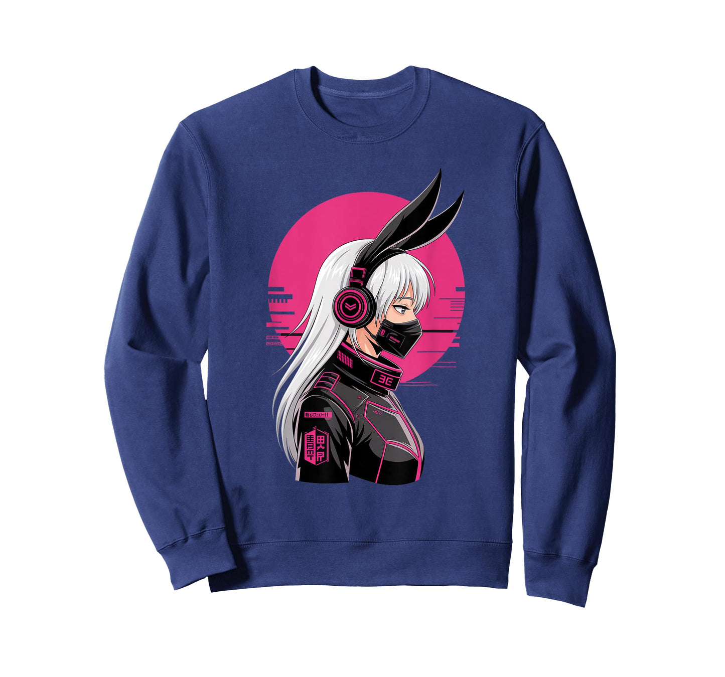 Cyberpunk Girl With Mask Sci-fi Anime Manga Cat Ears Girl T-Shirt