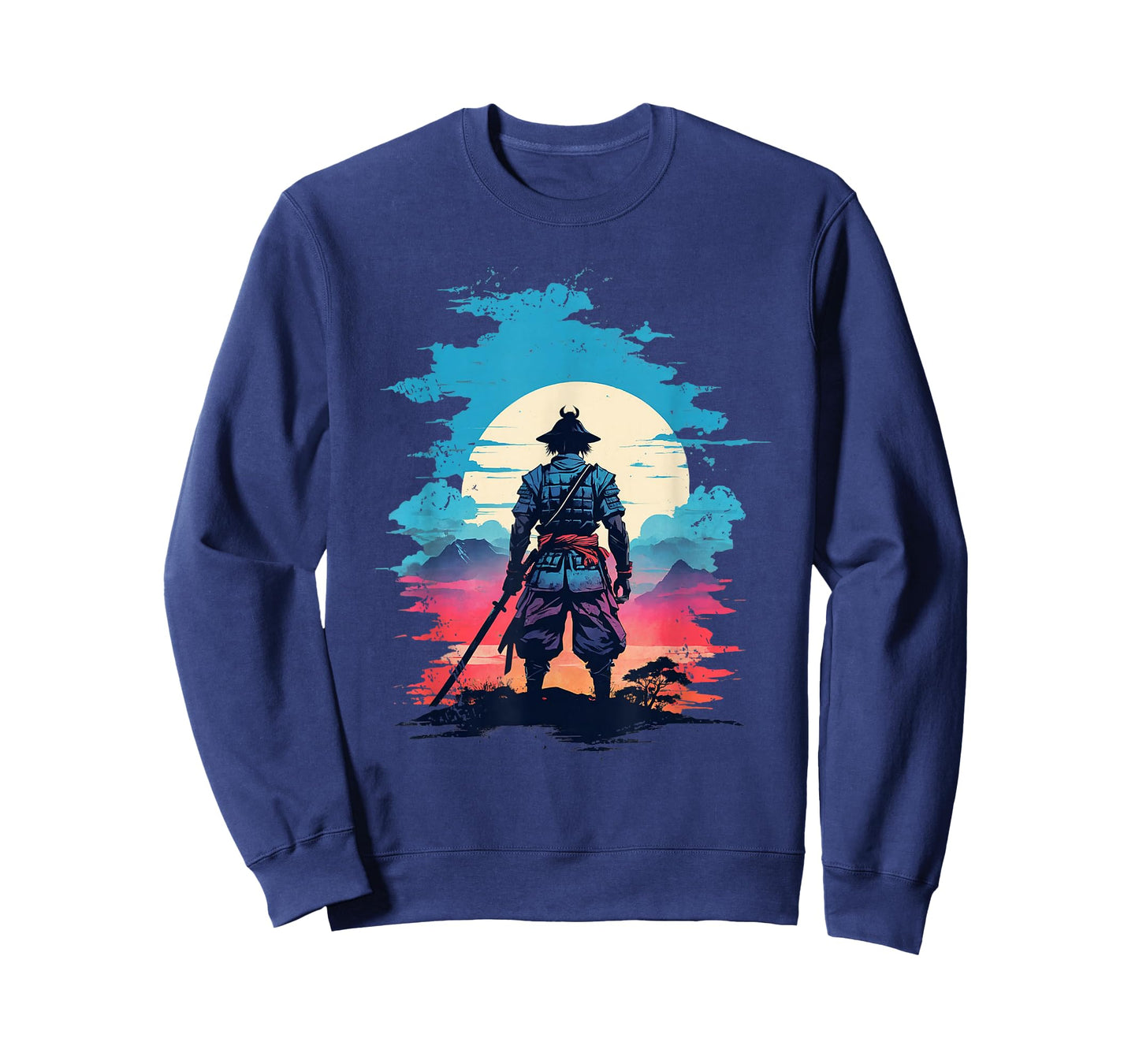 Cool Vintage Mystic Japanese Samurai Anime Silhouette T-Shirt