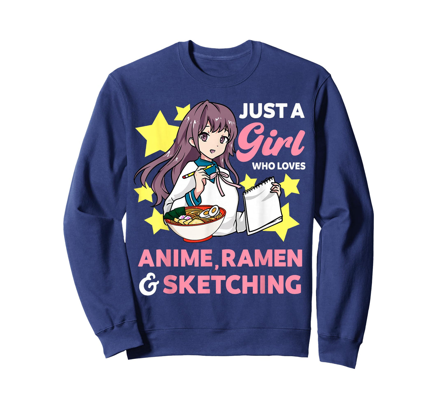 Just A Girl Who Loves Anime Ramen and Sketching Drawing Art T-Shirt