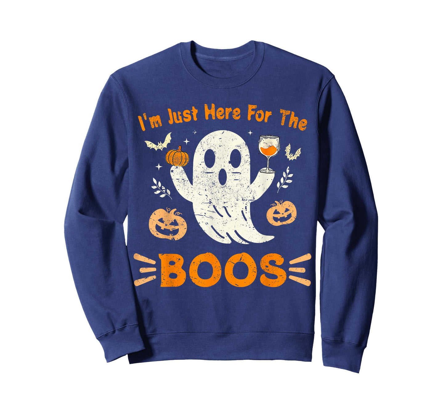 I'm Just Here For The Boos Funny Ghost Retro Halloween T-Shirt