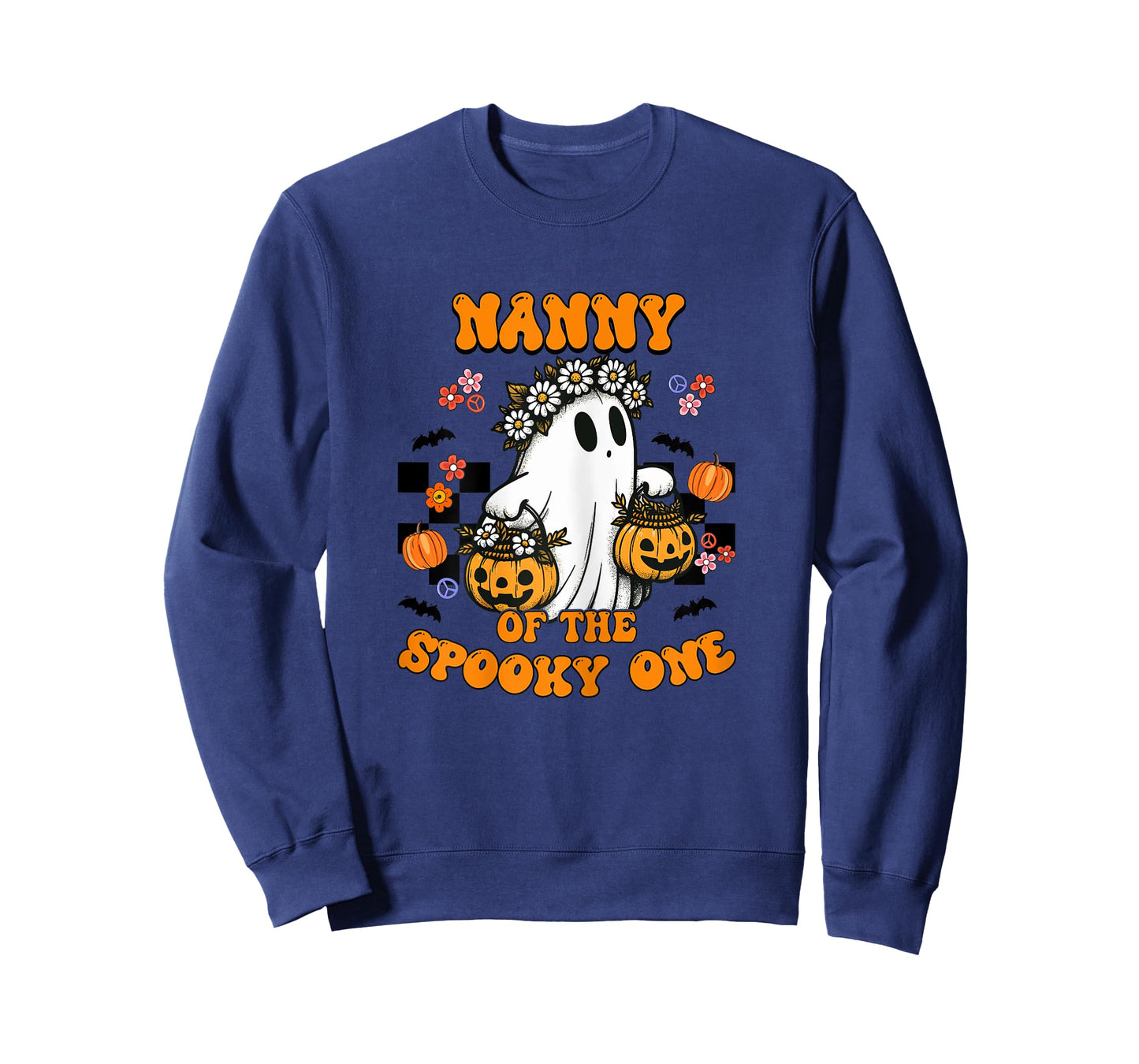 Nanny Of The Spooky One Groovy Halloween Ghost T-Shirt